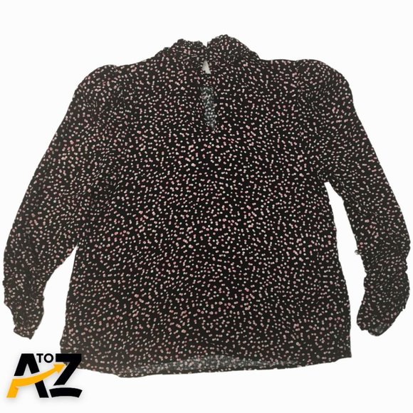 Women's Polka Dot Puff Long Sleeve Blouse Size S Small - Picture 3 of 11